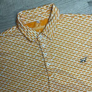 Fieldstone Mens 2XL Orange Tennessee Print Performance Polo Shirt Stretch Golf